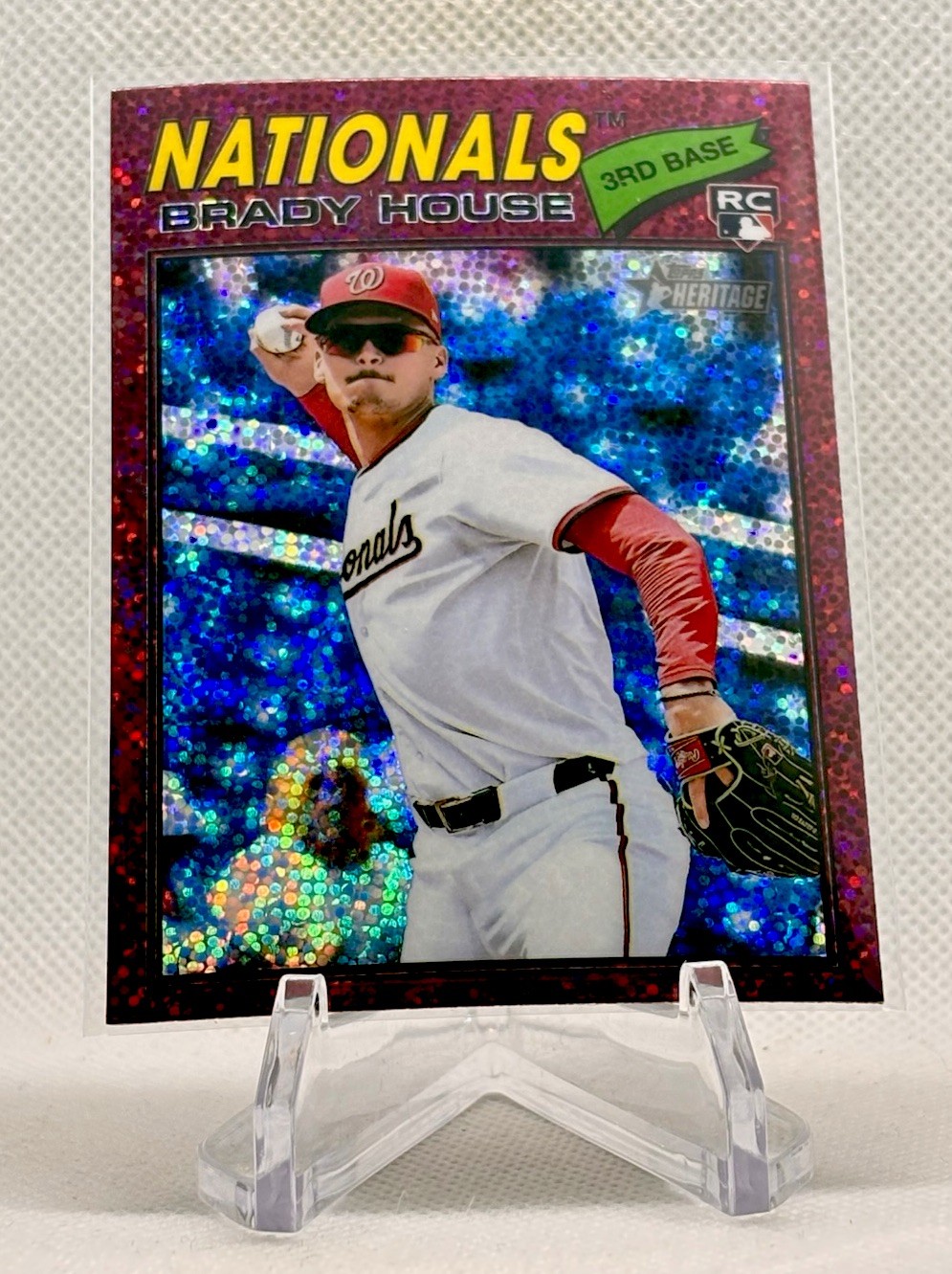 2026 Topps Heritage Brady House Chrome Burgundy Sparkle Refractor RC #153