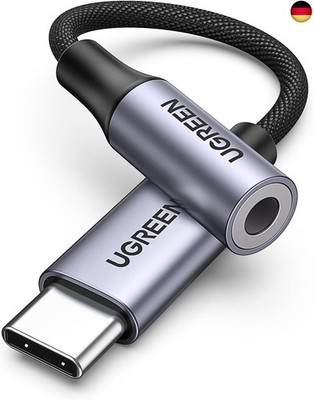 UGREEN USB C Klinke Adapter Aux USB C auf 3.5mm Kopfhörer Adapter mit DAC Chip 