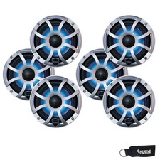 Wet Sounds REVO 6-XSS Silver Open XS Grille 6.5 Inch Marine LED Speakers