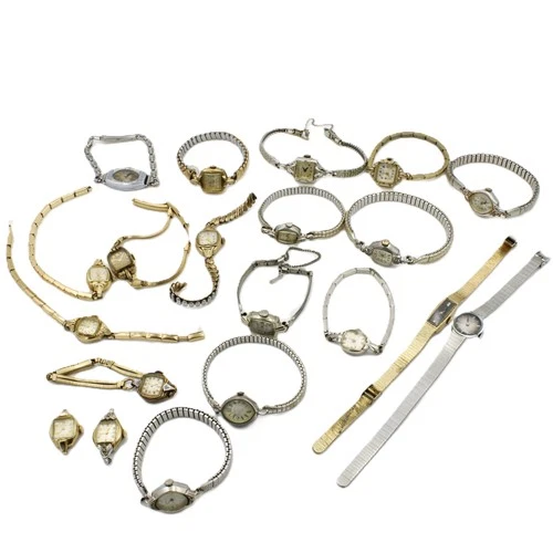 Vintage Bulova Waltham Timex Ladies Cocktail Wristwatch Lot of 20 #WB4459-5