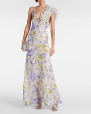 Zimmermann Natura Linen And Silk Organza Slip Dress Printed Size XS New