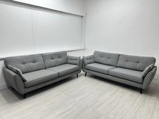 Dfs 2x 4 Seaters French Connection Zinc Grey Fabric Sofas