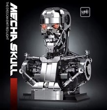 Terminator T-800 Busto 1469PCS Illumina Occhi Rossi Testa Robot Modello Mattone 