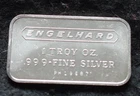 Engelhard (cartouche) 1 oz .999 Fine Silver Bar, horizontal design