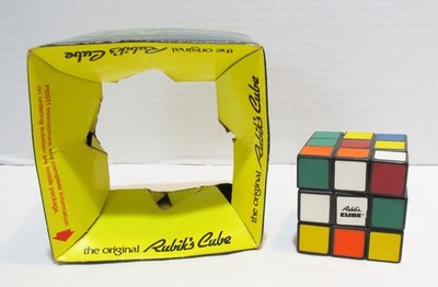 RUBIK'S CUBE 1980 IDEAL TOYS ORIGINAL BRAIN TEASER PUZZLE RUBIKS VINTAGE W/ BOX