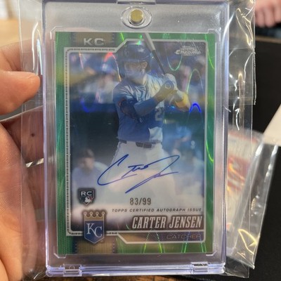 Topps Chrome 2026  On Card Auto- Carter Jensen Royals CDA-CJ Green Refractor /99