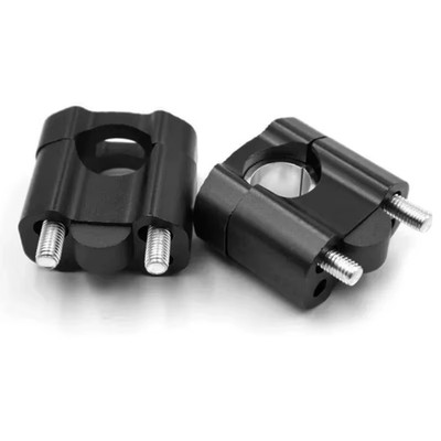 Black HandleBar Fat Bar Mount Clamps Risers Adaptor 7/8'' to 1 1/8'' Dirt Pit Bike