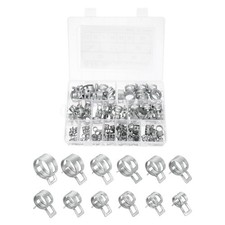 120pcs Spring Band Type Hose Clamps 6-22mm Silicone Vacuum Pipe Clip, Silver