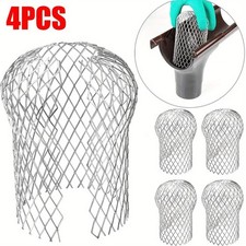 4x Metal Mesh Gutter Leaf Debris Mud Trap Guards Drain Pipe Cover Downpipe New