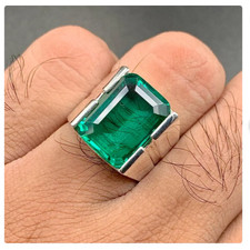 Natural Emerald Ring 925 Sterling Siver Ring Handmade Ring Wedding Ring