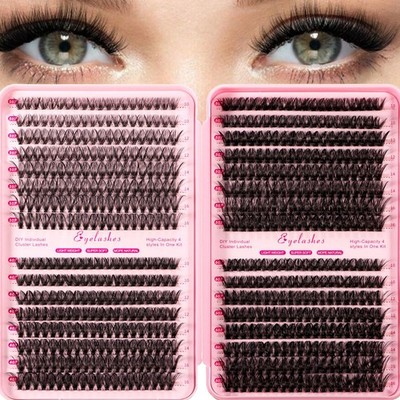 DIY Individual Lash Natural Clusters 640 1 count (Pack of 640), black 