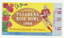 1966 Michigan State MSU Rose Bowl football ticket stub National Champions v/g