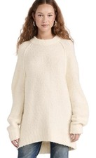 Free People Teddy Tunic Sweater Fuzzy Slouchy Oversize Ivory Size XS Women  s