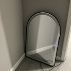Arched LED Lighted Wall Accent Mirror Matte Black Metal Frame 24x16in — photo 1