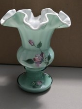 Vintage Fenton Art Glass Vases- Handpainted And Signed