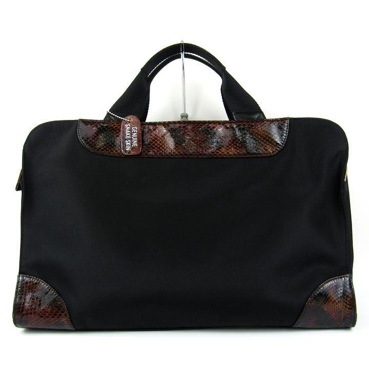 USED BAG Python Leather Genuine Leather Business … - image 1