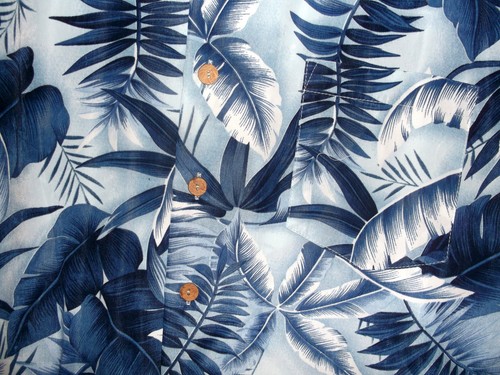 NUEVA CAMISA HAWAIANA AZUL PALMA JUNGLA para hombre talla M O L - Imagen 2 de 3