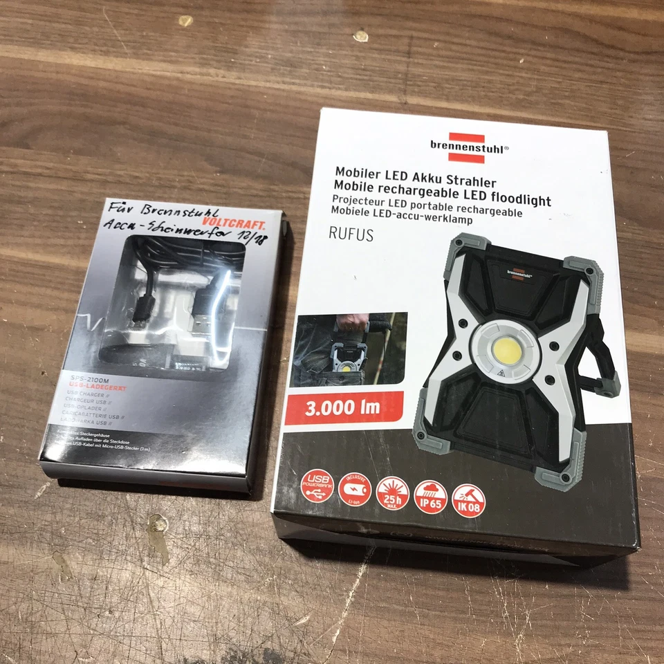Brennenstuhl, RUFUS Akku LED Arbeitsstrahler 3000 lm, Neu Mit Ladegerät (T) - Bild 3 von 3