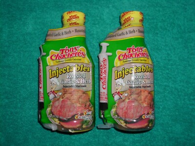 (2) two Tony Chachere's Marinade Roasted Garlic & Herb Injectables - 17 oz
