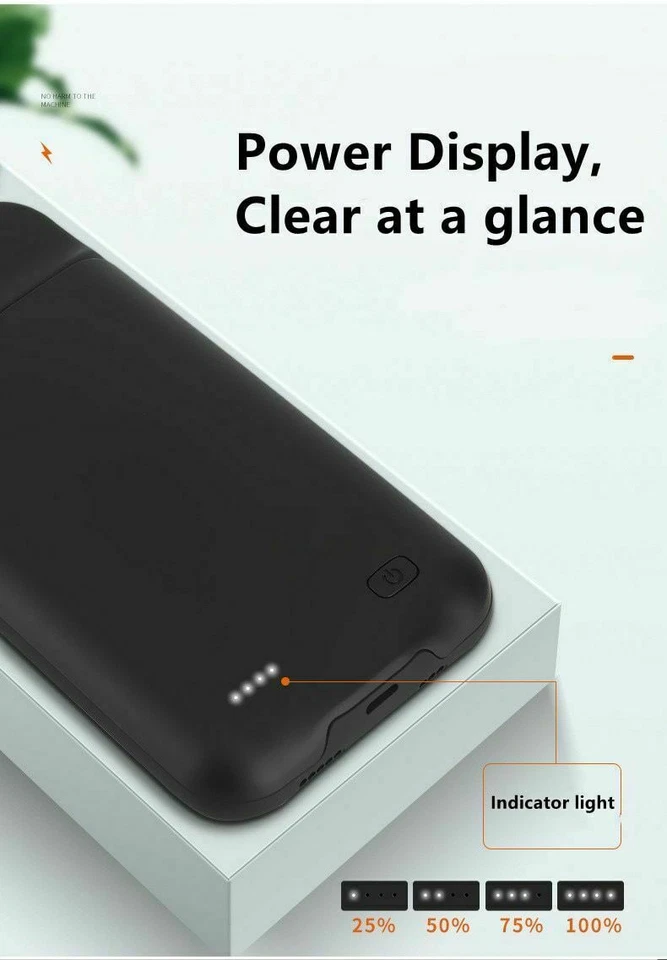 For iPhone 6 6s 7 8 X XR 11 12 13 Battery Charger Case Portable Power Bank Cover - Image 2 of 4