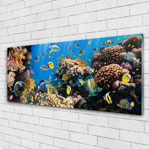 Tableau Art Abstrait Sur Verre Acrylique - Dimensions 125x50 Cm, Moderne, Marque Tulup
