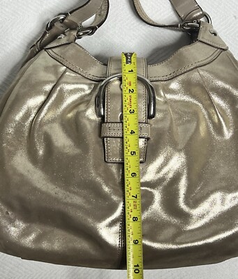 COACH LYNN SOHO Champagne Gold Shimmer LEATHER F15527 Hobo