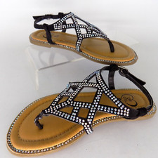 143 Girl Ellen Black Strappy Casual Sandals Girls Size 11.0 Med,