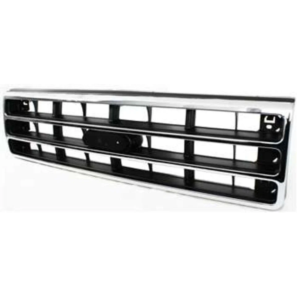 NEW FRONT GRILLE CHROME SHELL WITH SILVER INSERT FOR 1989-1991 FORD F-150 F-250 Foto 4 de 4