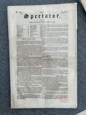 THE SPECTATOR 25TH APRIL 1829 MURCIA EARTHQUAKE OLD BAILEY ORIGINAL NEWSPAPER