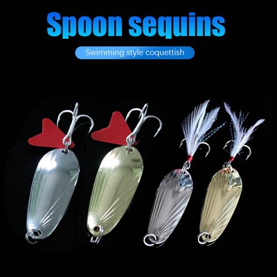 5G-12G Shell Pattern Sequin With Red Heart And Feather Three Hook Fake BaYR