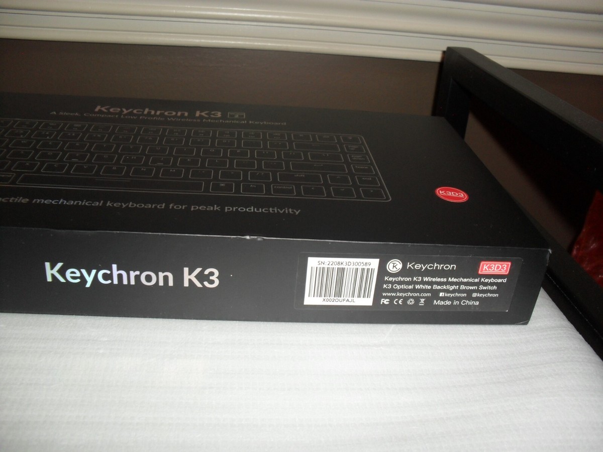 Keychron K3 V2 White Backlight Ultra-slim Wireless Keyboard Brown 