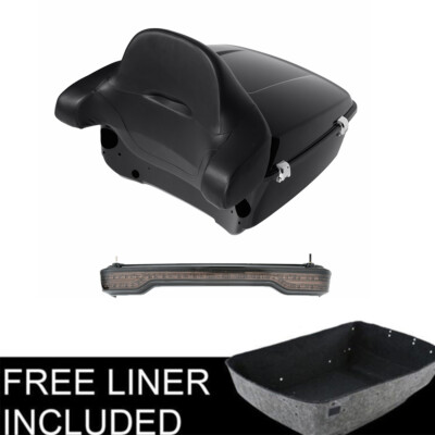 King Pack Trunk Backrest LED Light Fit For Harley Tour Pak Street Glide 14-23