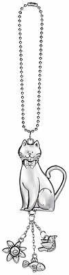 Attractive Cat Zinc Car Charm By Ganz (Hang from Rearview Mirror)