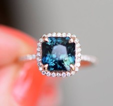 2ct Simulated London Blue Topaz Halo New Engagement Ring 14k Rose Gold Plated