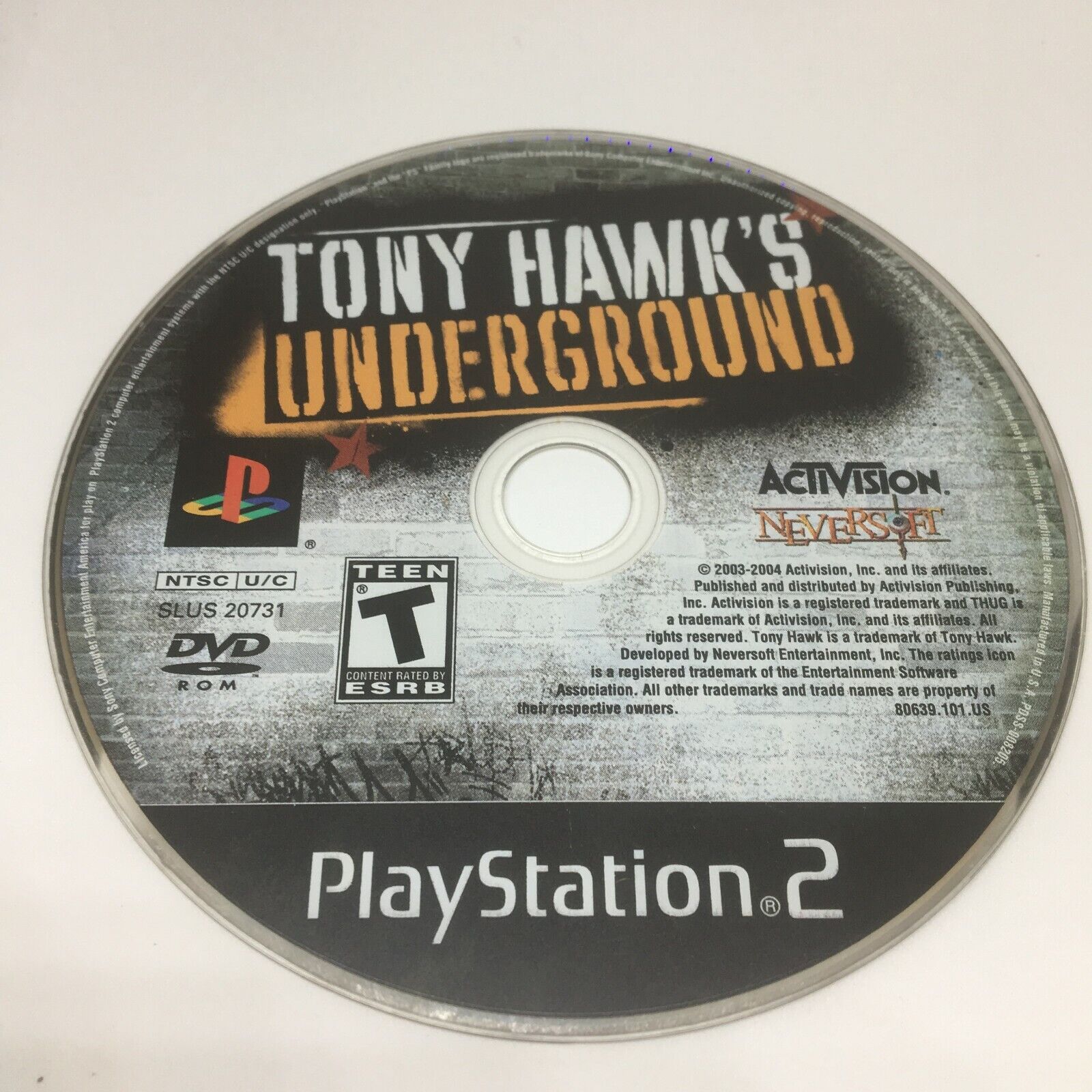 Tony Hawk's Underground Playstation 2 jogo de skate