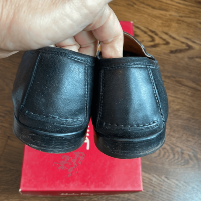 Vtg Salvatore Ferragamo Persus” black Nappa calf slip on 