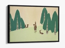 KAMISAKA SEKKA, DEER FROM MOMOYOGUSA -FLOAT EFFECT FRAMED CANVAS ART PRINT