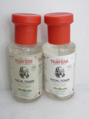 THAYERS FACIAL TONER WITCH HAZEL WITH ALOE VERA CUCUMBER 3 OZ LOT OF 2 *DETAILS*