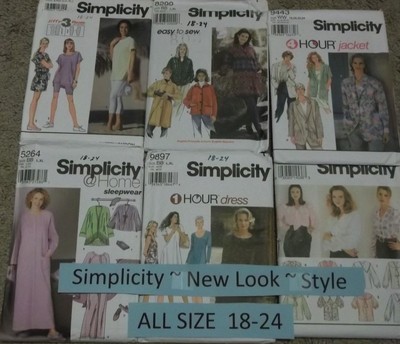 Simplicity Patterns (W) ~ All Patterns are Size 18-24 * ~ * ~ * ~ * Listing 9408