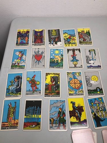 Vintage 1970s Smith-Waite Tarot Card Deck - Rare Pink Ankh Back *READ* - Picture 11 of 19