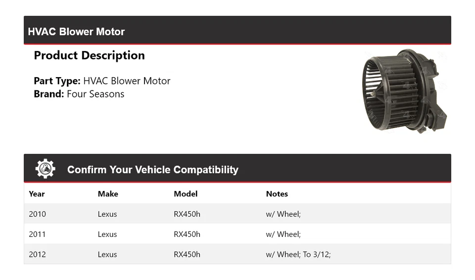 Motor soplador de climatización para Lexus RX450h 2010-2012 4 estaciones 2011 Foto 2 de 4