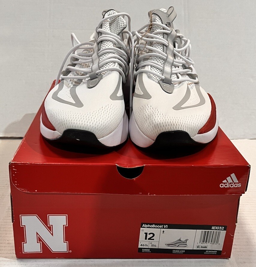 Adidas Alphaboost V1 IE1032 Mens Size 12 White Grey Red Running Shoes