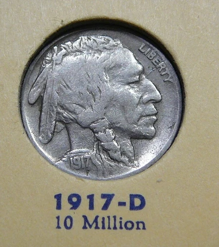 1917-D  Buffalo Nickel - Fine + / Very Fine   (SB)