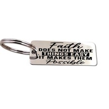 Christian Faith Gifts for Men Women. Jesus Bible Verse Keychains. Faith does not