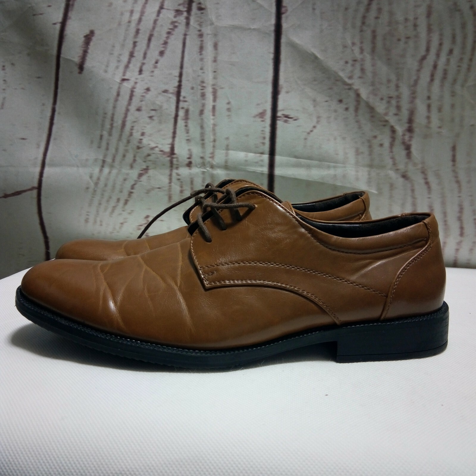 SAOLA Scarpe eleganti uomo Van Heu "Larry" marrone cognac Oxford ecopelle taglia 9 5M