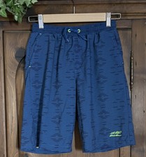 Eddie Bauer Boys L 14/16 Mesh Lined Swim Trunks Blue Striped With Pockets