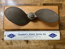 Vintage Mounted Brass Boat Propeller Michigan E285 Wall Hung Plaque CHRISTMAS!!!