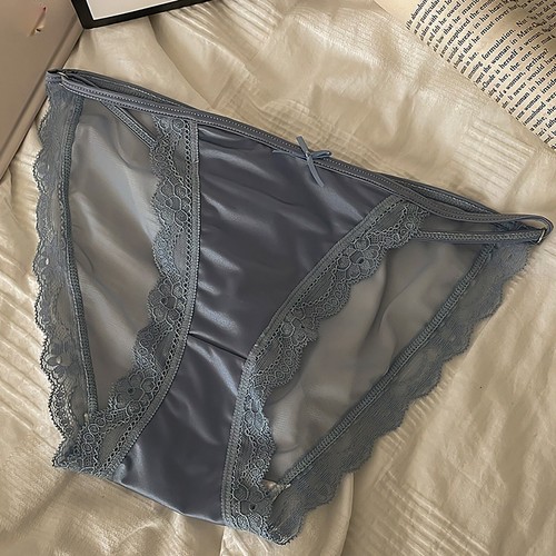 plus Size Silk Long Underwear Women Custom Letter Logo Low Waist