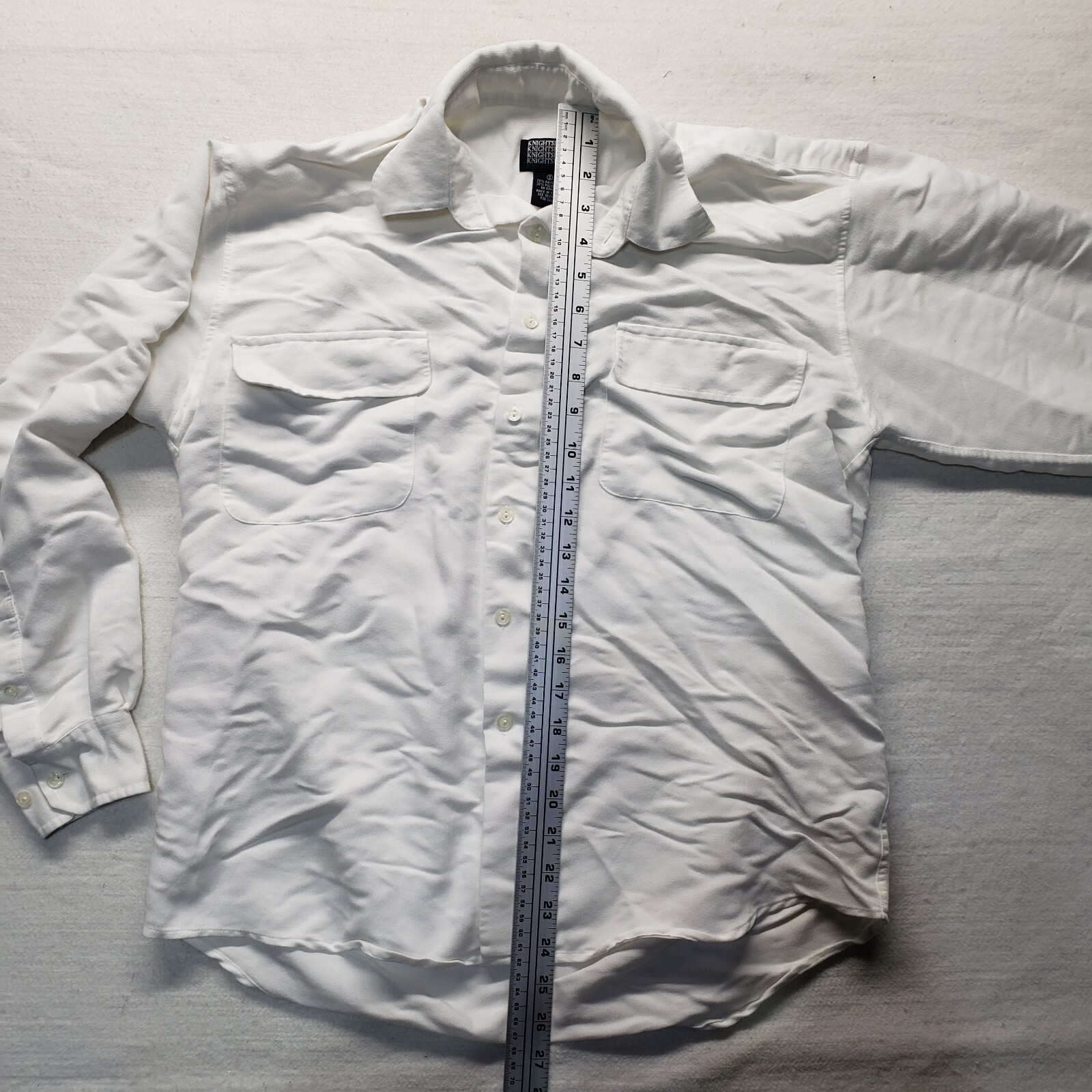 Knightsbridge Solid White Button up Long Sleeve R… - image 5