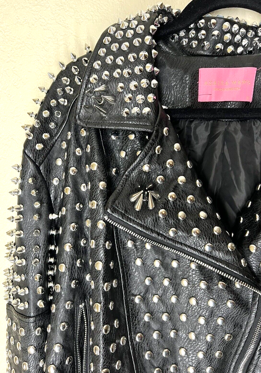 AZALEA WANG Black Lucifer Faux Vegan Leather Studded Moto AZALEA WANG Black Lucifer Faux Vegan Leather Studded Moto